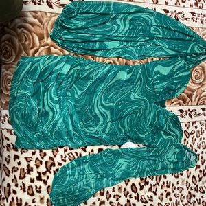 Ruched Green Marble Dress